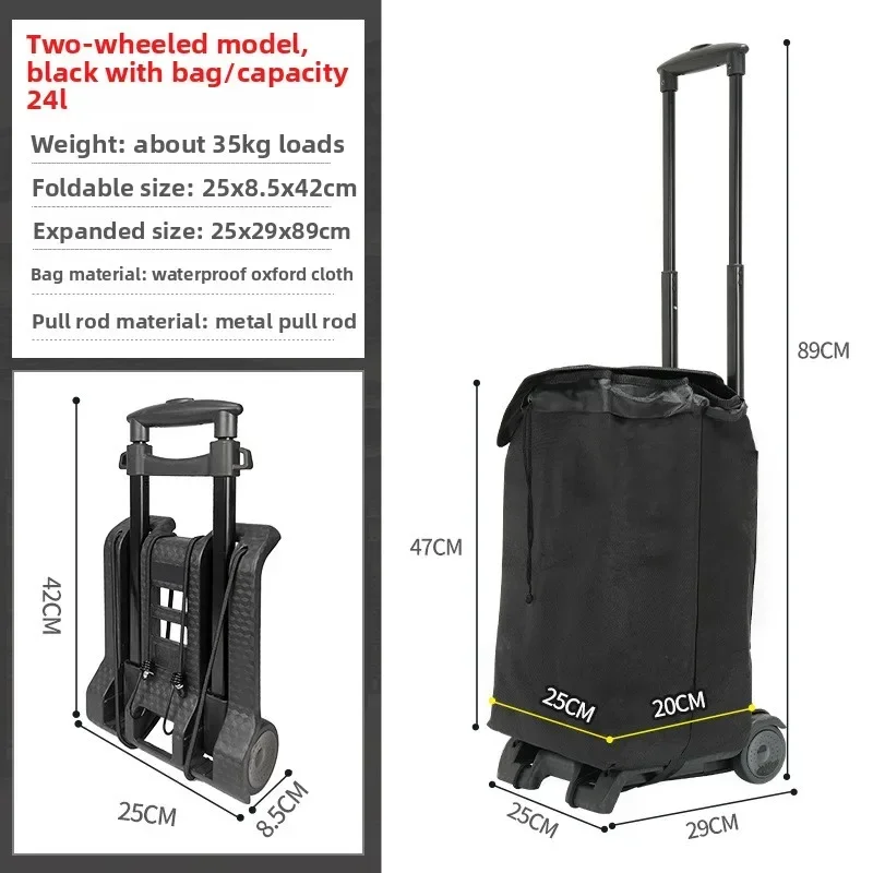 Stable Household small cart folding pull goods handling trailer shopping cart luggage trolley