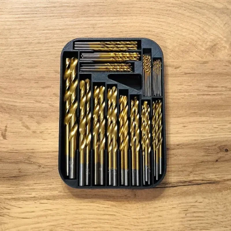 Multi-Size Drill Bit Storage Box Organizer Workshop Desktop Drawer Organizer For Hand Tools