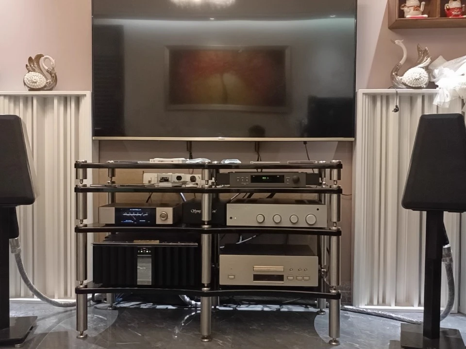 

Подставка для телевизора/аудиооборудования с амортизирующими ножками, покрытие под рояльную клавиатуру, для усилителя мощности, акустических систем, штатив-стойка, Courage