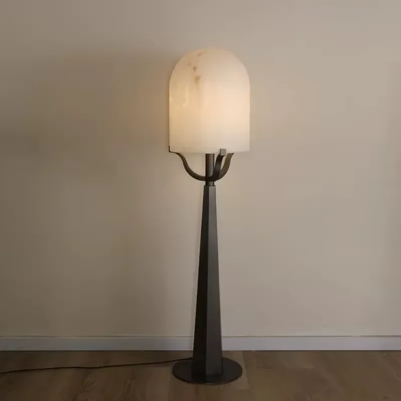 Unique Modern Design Marble Floor Lamp for Office Showroom & Hotel Lobby E27 Base with LED Light Source