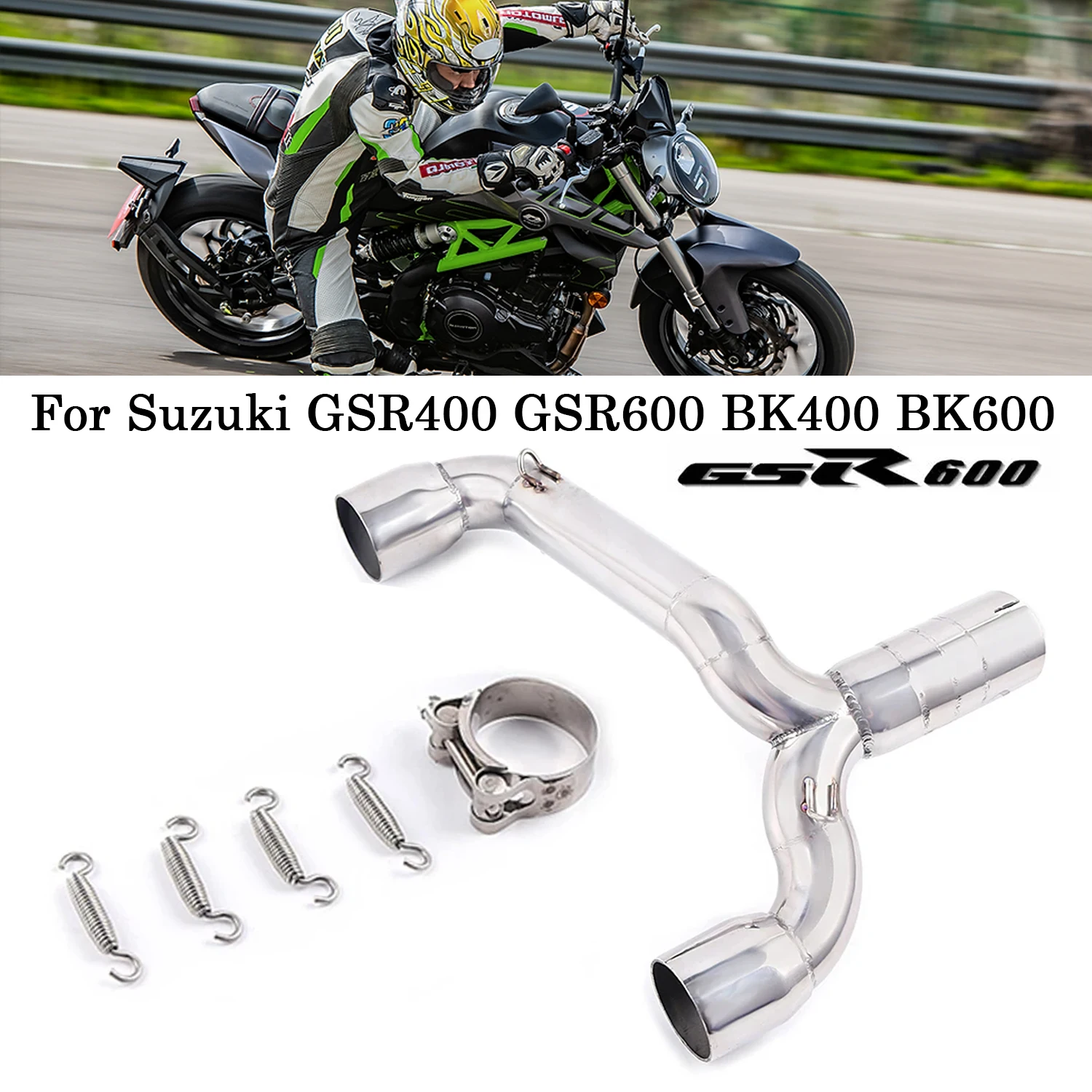 

Глушитель для мотоциклов Suzuki GSR400 GSR600 BK400 BK600 GSR BK 400 600, полная выхлопная система, соединительная труба