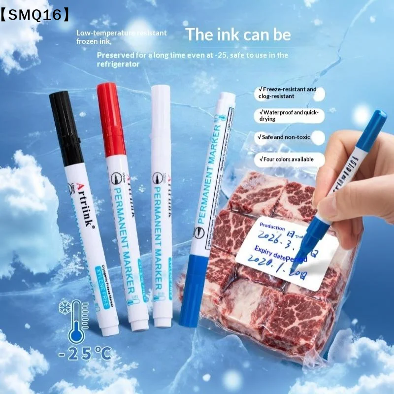 1Pcs Freezer Marker Pen Waterproof Permanent Oil-Based Marker Quick Dry Low Temperature -25°C Storage Label Pen for Freezer【SMQ】