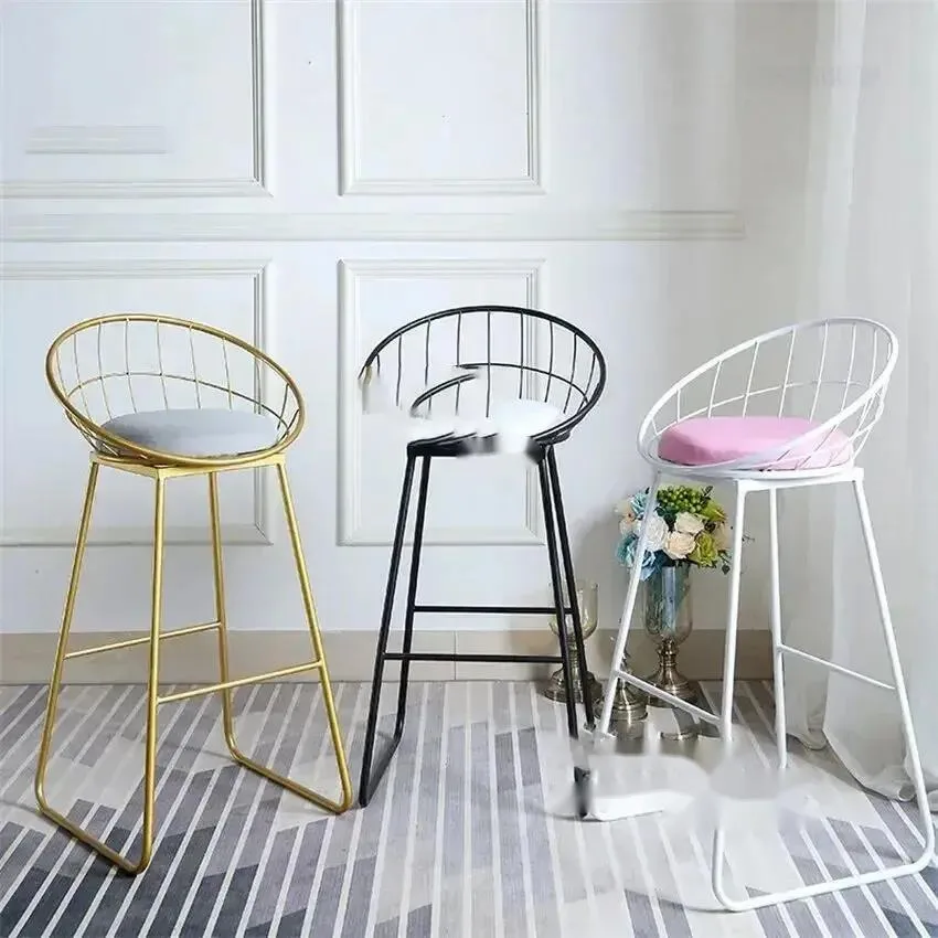 الشمال فندق مطعم أقدام عالية كرسي مسند الظهر كرسي طويل الساق الحديثة ضوء فاخر الذهبي الحديد بار البراز أثاث المطبخ المنزلي