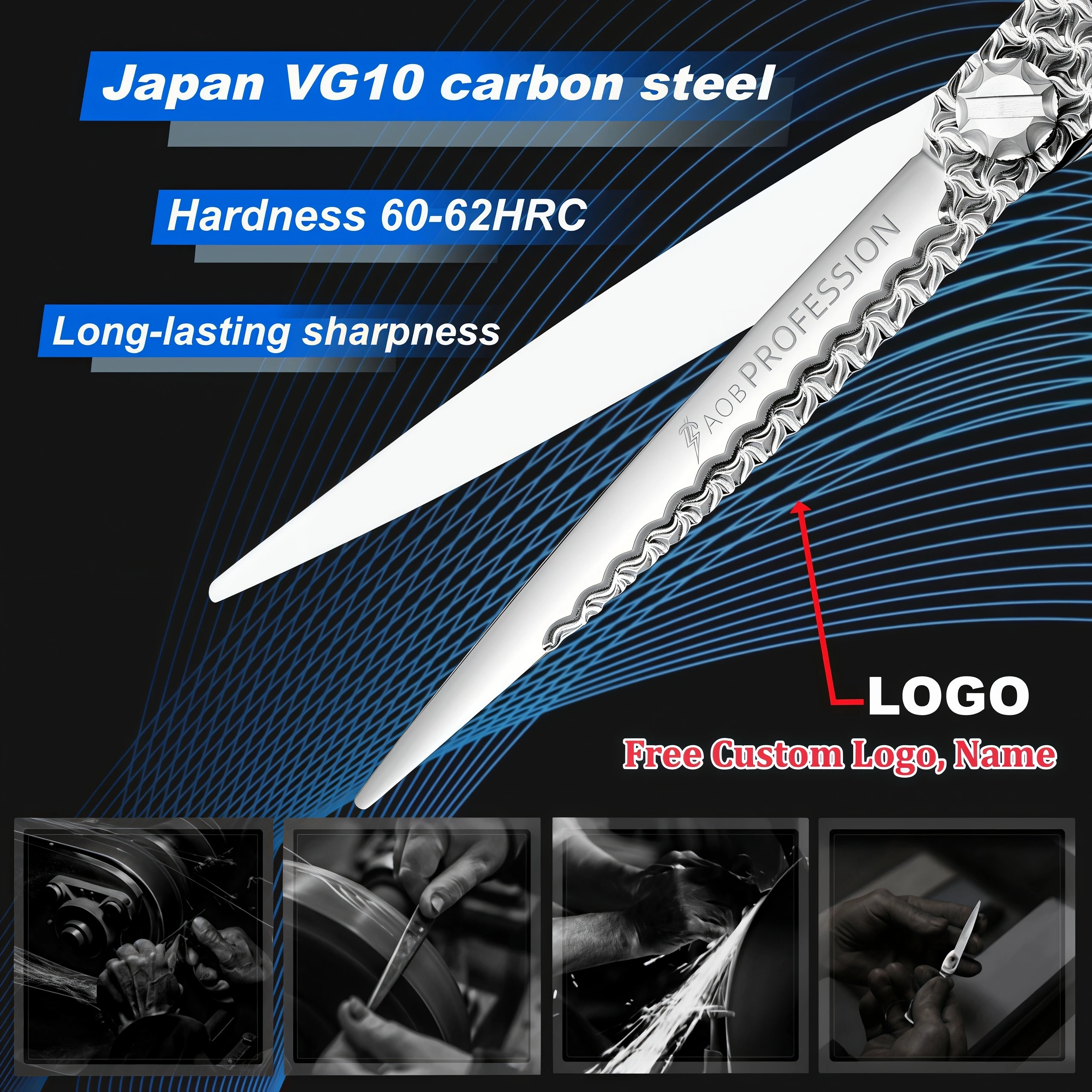 HISADA Hairdressing Scissors 6.8 Inch Professional Barber Scissors VG10 Steel Major Barber Accessories Advanced Barber Knife