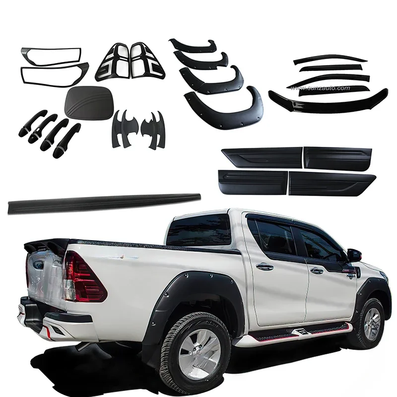 custom 2020 2021 hilux revo rocco combo full set chrome matte black car bodykit gas tank cover front tail light cover