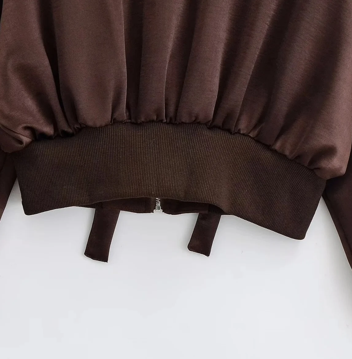 女性用 新しいパッチワークテクスチャードフード付き長袖カジュアルファッションシンプルジッパートリムショートジャケット