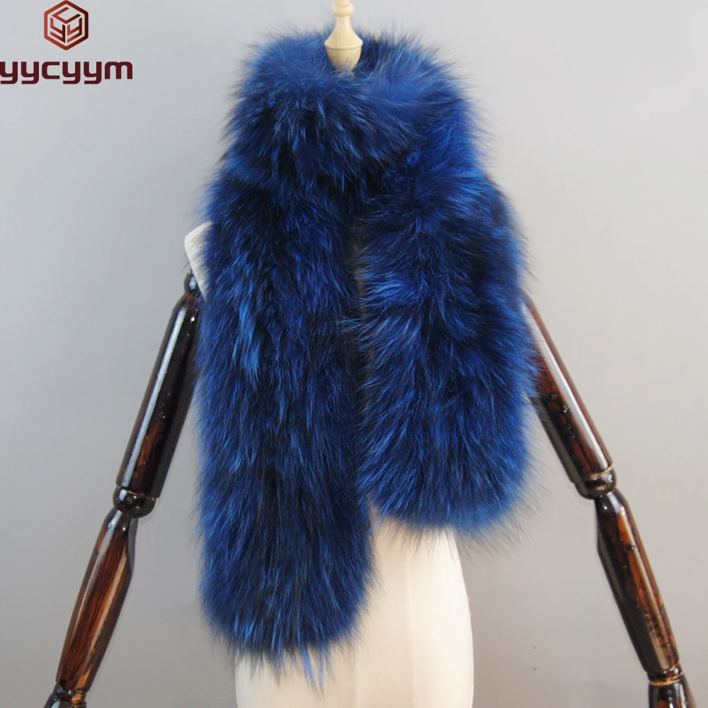 New Fashion Brand Female Real Fox Fur Scarf Winter Women Warm Fluffy Natural Fox Fur Scarves Lady Knit Fur Long Style Mufflers