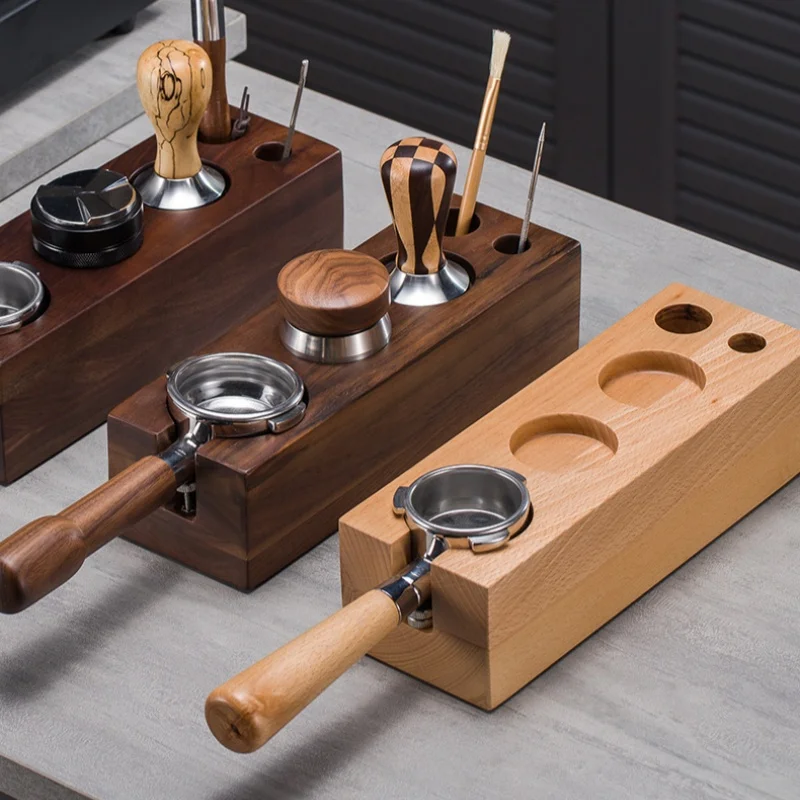 

Фильтр для кофе из орехового дерева, держатель для тампера, коврик для тампера для эспрессо, подставка для кофеварки, подставка для кофе, аксессуары для кофе для бариста