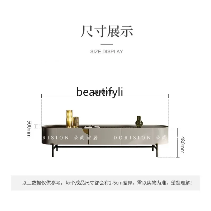 pg46Modern light luxury TV cabinet Living room simple storage side cabinet Italian minimalist storage decorative cabinet