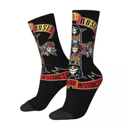 Guns N Roses Cross Socks Men's Women's Fashion Socks Harajuku Spring Summer Autumn Winter Middle Tube Socks Gift