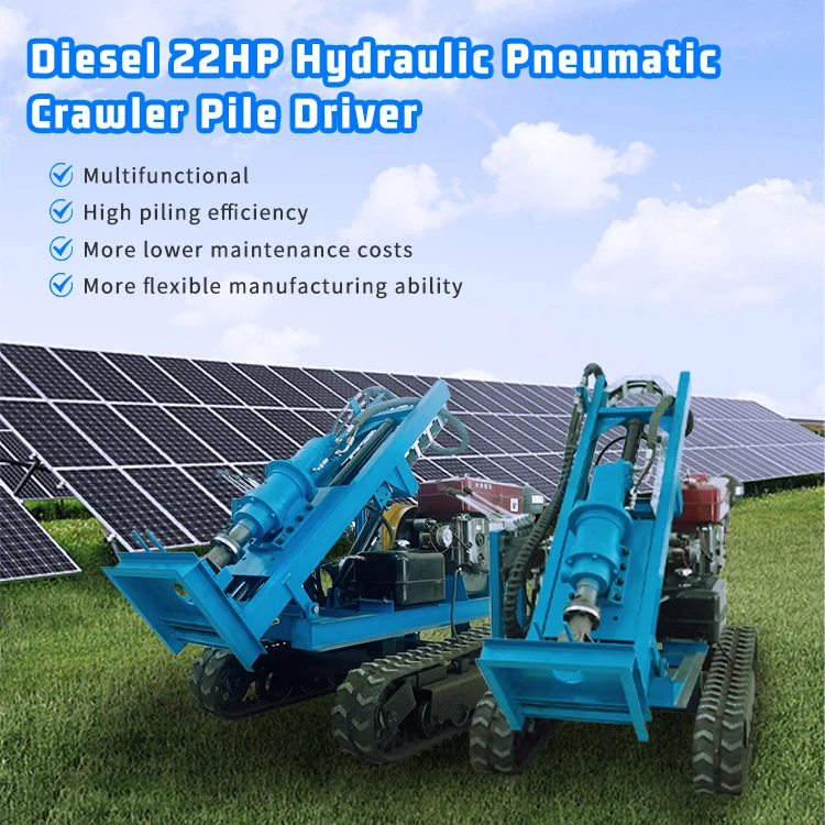 High Quality Small-Sized Crawler Type Solar Pile Drivers with Engine for Drilling Rigs From Factory