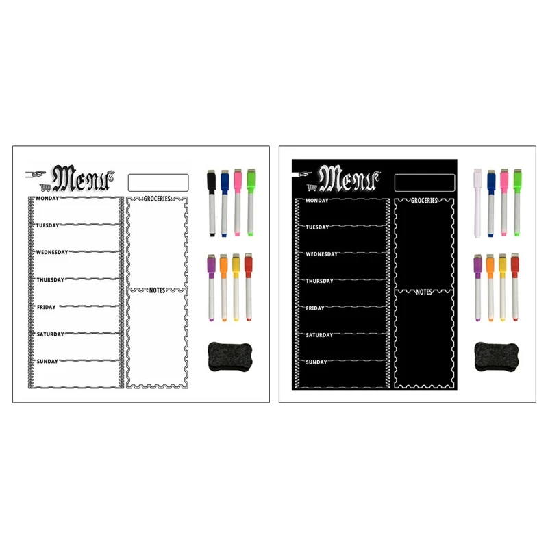 QX2B To Do List Checklist Board Meal Planner with Magnet for Fridge Classroom Officce