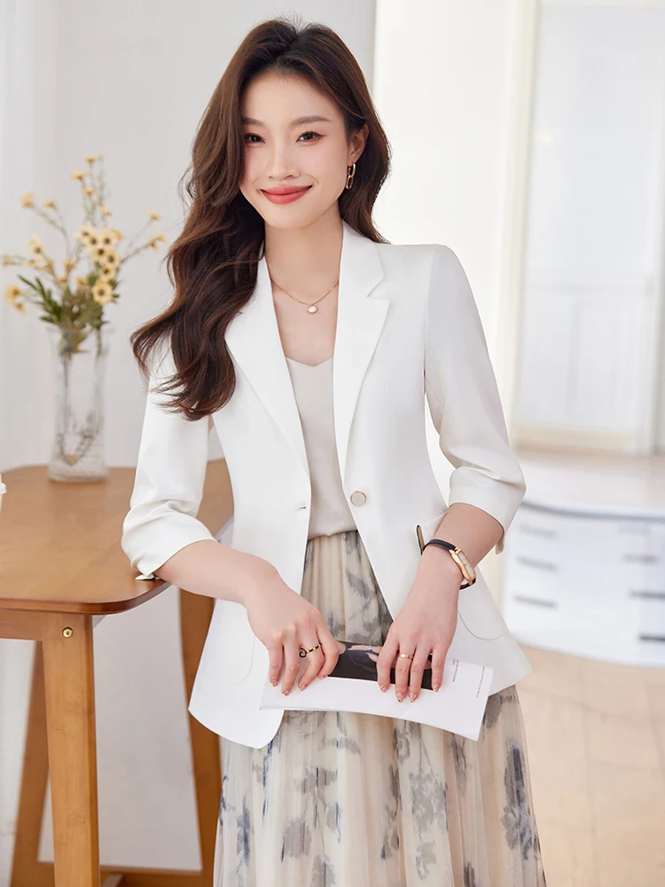 Ele Casual Lightweight Women's Summer Faion Midi Sve ket Detailing Polyester Fiber Thin Sle Commute Wind