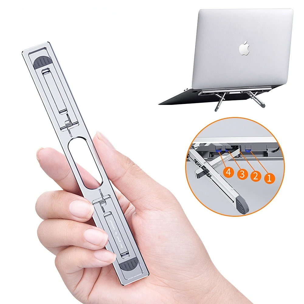 Aluminum Vertical Laptop Stand for MacBook Air Pro Adjustable Holder Riser Foldable Portable Notebook Stand for 11-17 Inch