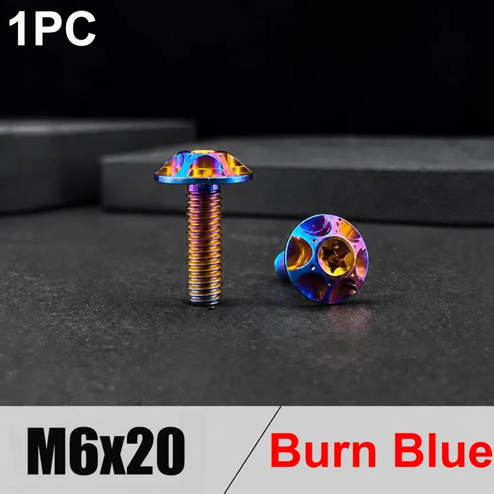 Durable Titanium Titanium Bolts M5/M6 x15mm Multi Color Decorative Bolts Inner Plum Shape Repair Screws