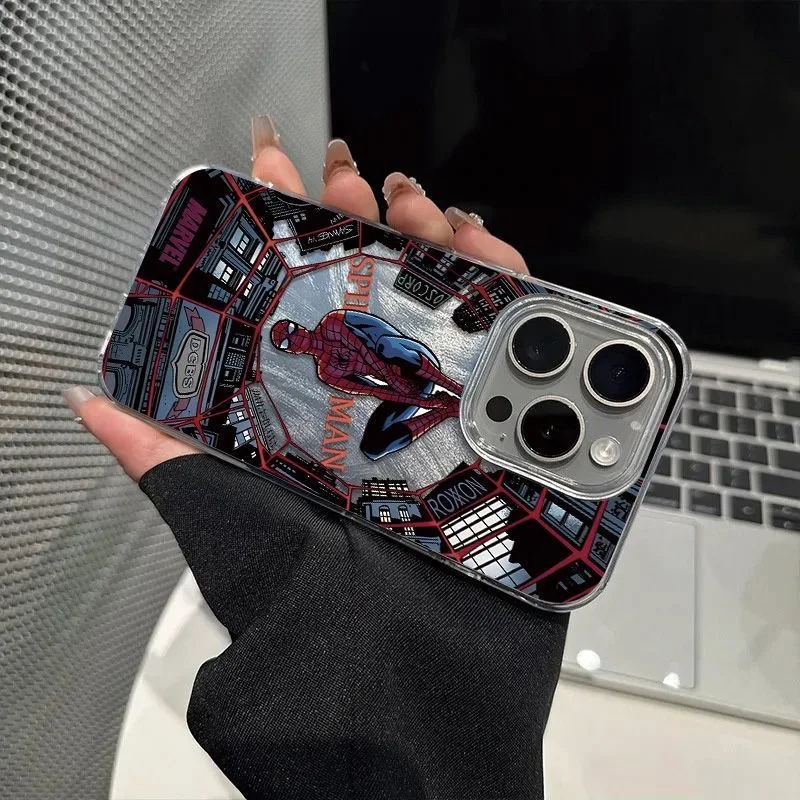 Spidermans Phone Case for iPhone 16 15 14 13 12 11 Pro Max X Xs XR XSMax 8 7 6 6s Plus Feather Texture Back Cover - náhled 4