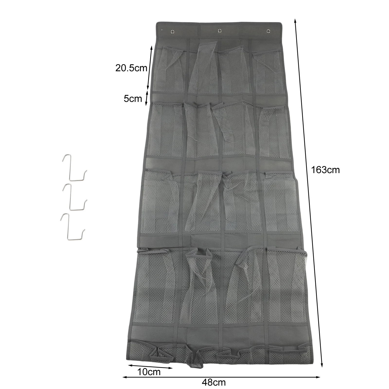 24 Slot Hanging Door Organizer for Shoes Slippers Scarves Belts and Small Plants with Sturdy Metal Hook Support