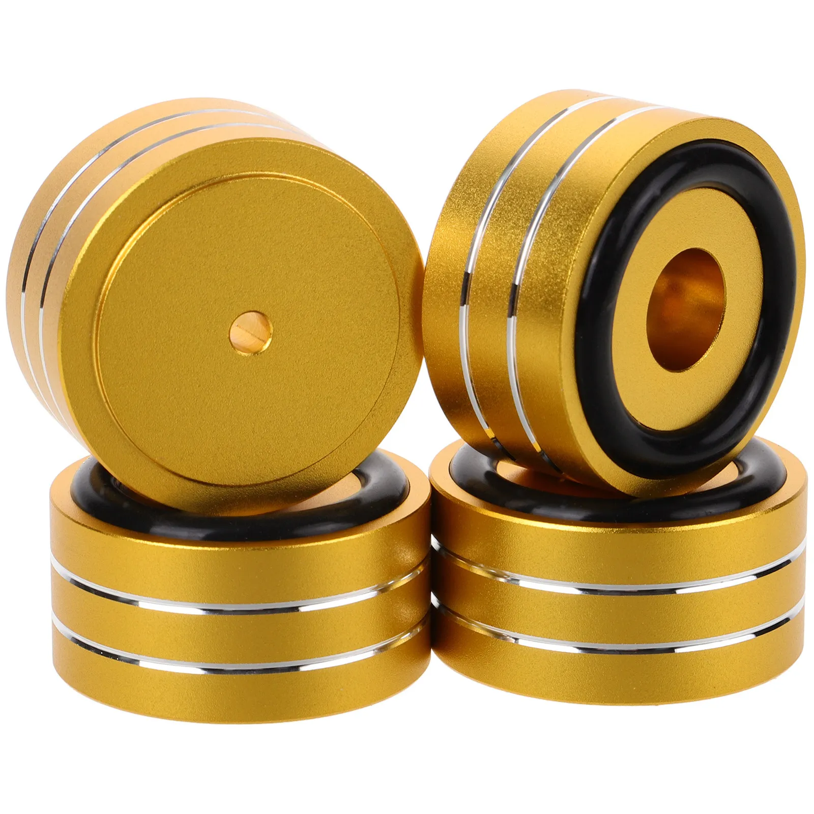 

4 комплекта антивибрационных подставок для динамиков из алюминиевого сплава и резины, изолирующие подушки для усилителей, защита основания корпуса от вибрации