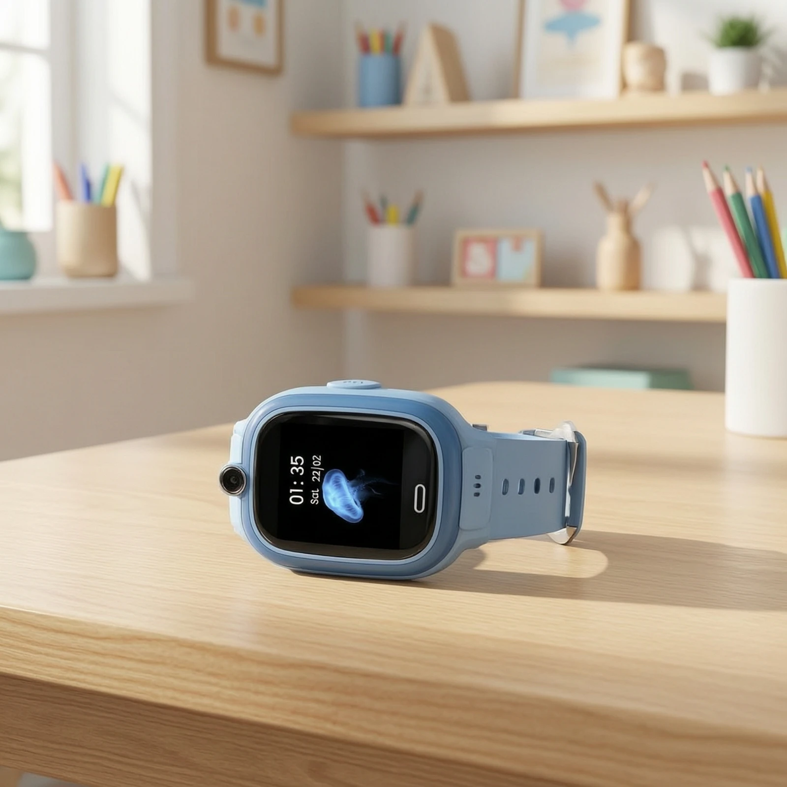 Smart Watch with Call Function Silicone Strap Smartwatch with Camera for Children, Outdoor Play, School