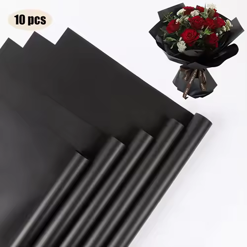 10 Sheets Flower Wrapping Paper with Golden Edges, Waterproof Bouquet Packaging - Ideal for DIY Weddings & Birthdays - Image 17