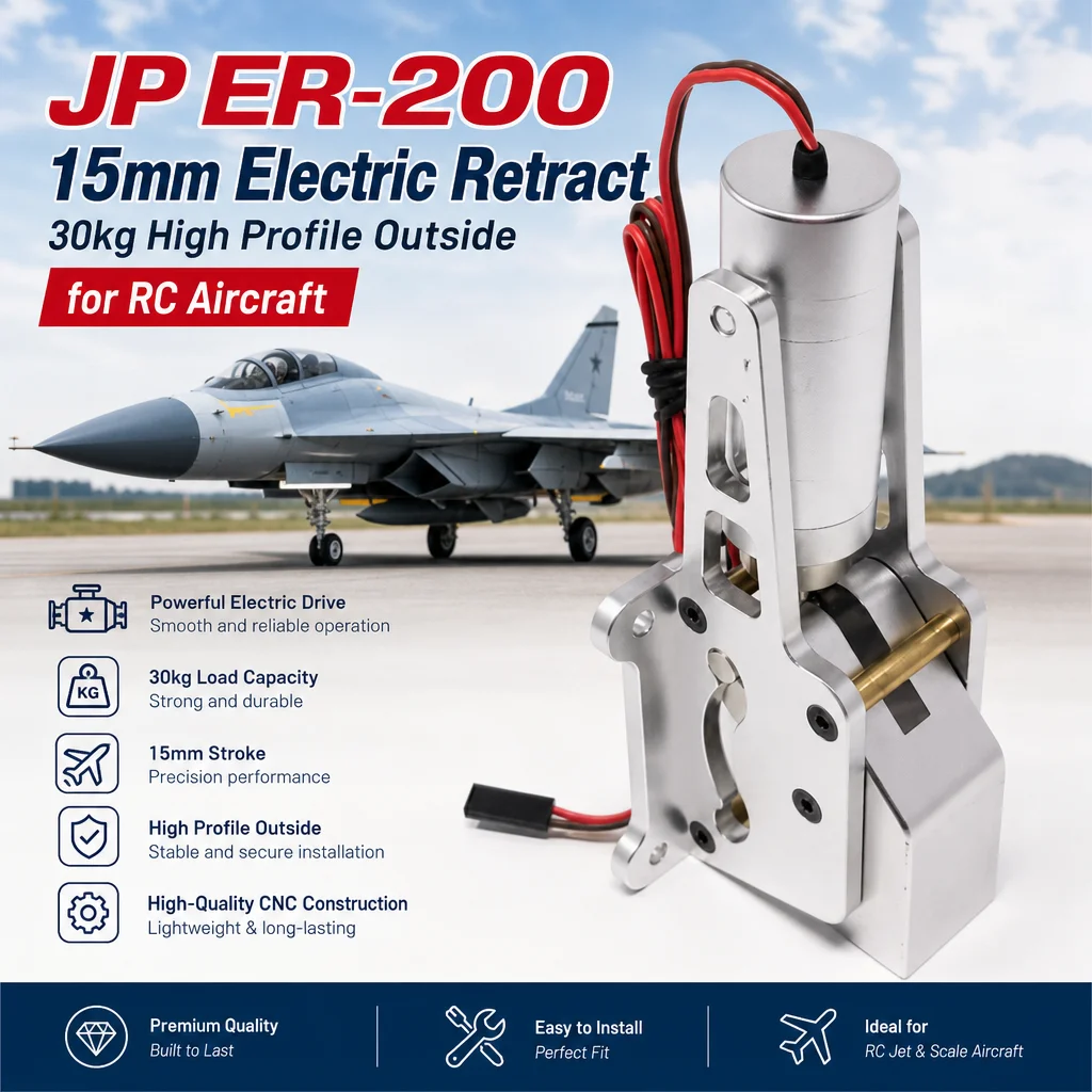 JP ER-200 15mm Electric Retract 30kg High Profile Outside for RC Aircraft