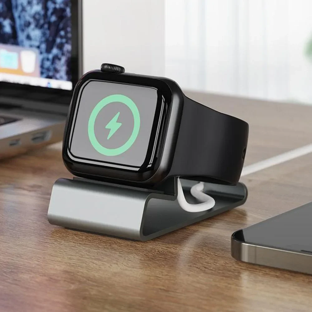 Stable And Compact Wireless Charging Base For Watch With Aluminum Bracket Magnetic Fast Charging Dock Station Holder