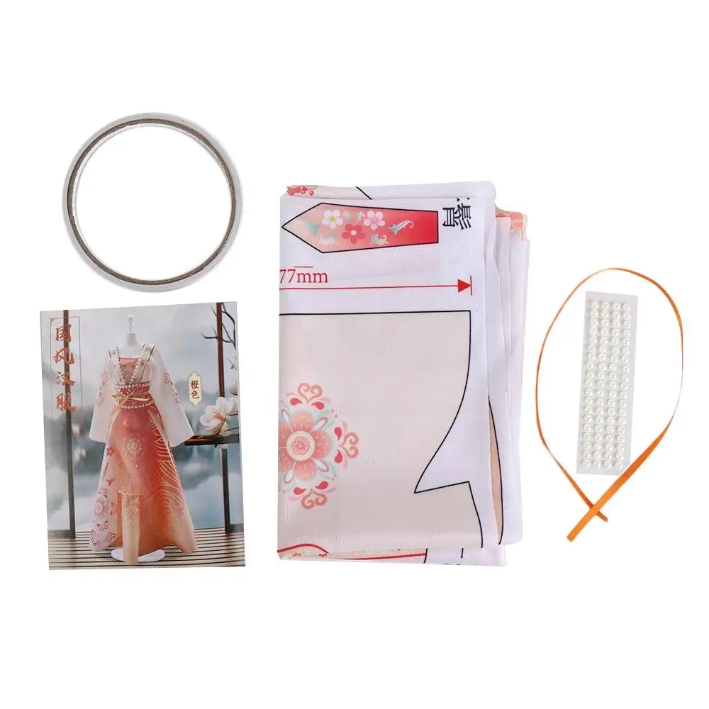 Dress DIY Hanfu Clothes Toys Wear Skirt Doll's Hanfu Clothes DIY Kit Handcrafts Handmade Doll Clothing Design Kids Girl