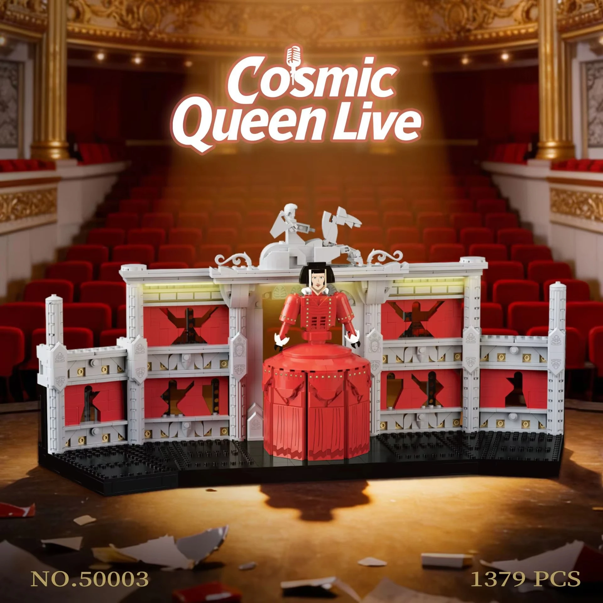 1379 Pcs Royal Stage MOC Model Kit, Detailed DIY Performance Decor for Home, Challenging Toy Gift for All Ages
