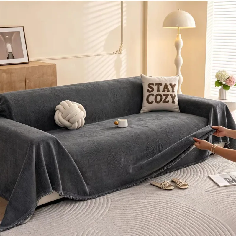 1Pcs New Chenille Cat Scratch Resistant Sofa Throw Full Cover Slipcover Protector Blanket Home Decor