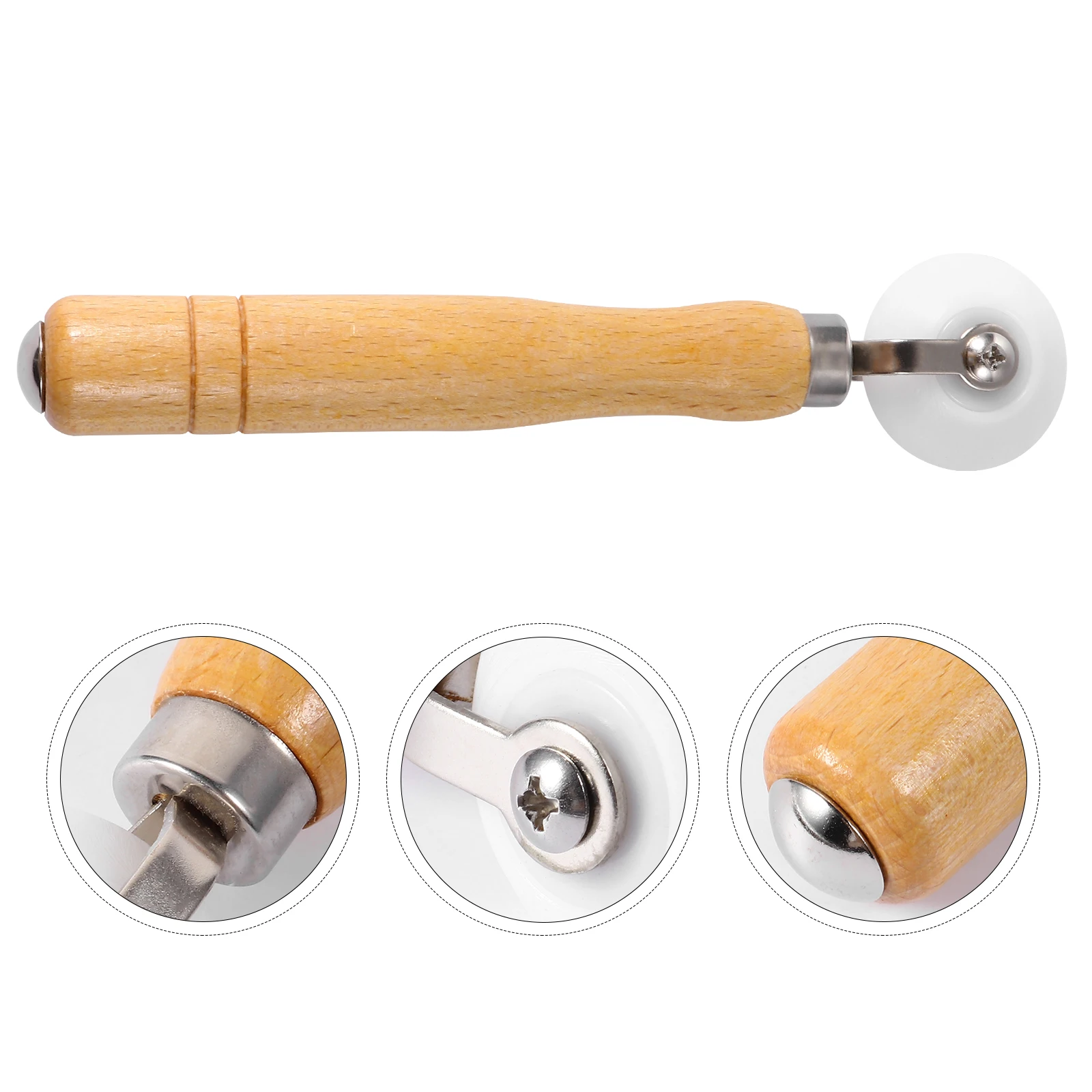 Seam Roller Wooden Handle Pressure Wheel Roller for Wallpaper Quilting Film Fabric Adhesion Home DIY Construction Tool Kit