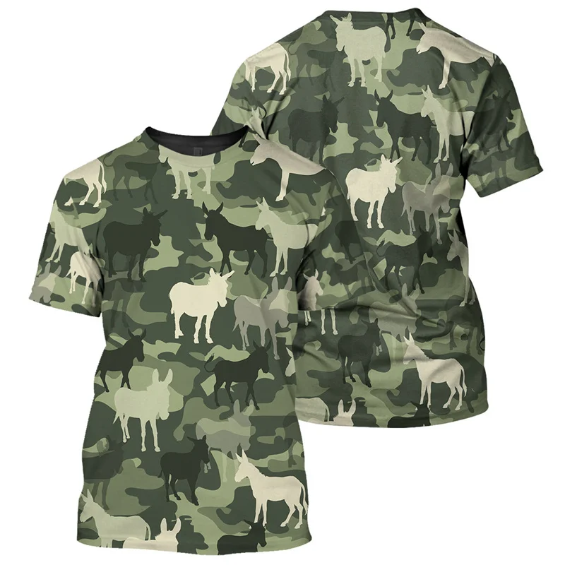 T-Shirt con stampa 3D mimetica foresta per uomo T-Shirt girocollo manica corta Casual Camo Summer Street sport all\'aria aperta T-Shirt larghe
