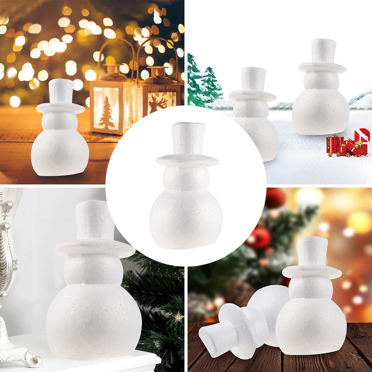 

Snowman Decorations Unfinished Snowman Foam Christmas Diy Craft Lightweight Durable Accessories For Home Garden Hotel Bar Party