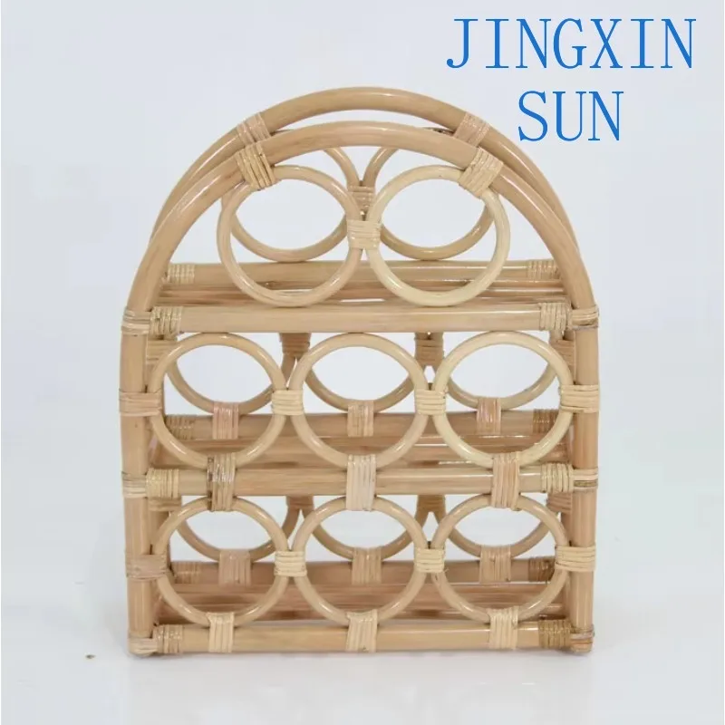 Rattan wine rack 8 bottles