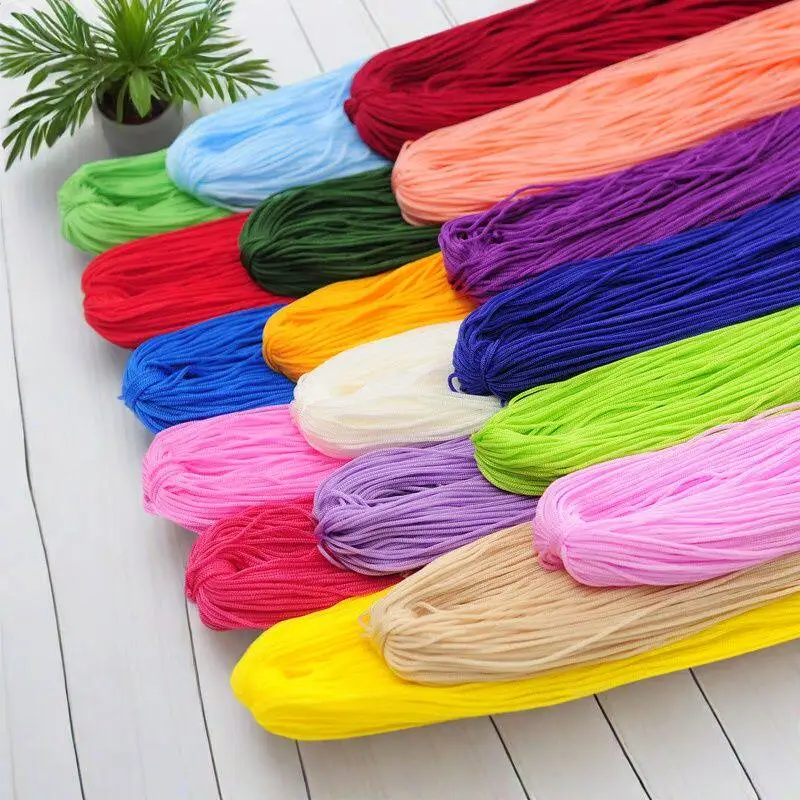 50g/ud. Hilo de Seda Hueca para Crochet de 1mm, Trapillo para Tejer, Hilo de Nylon, Cordón de Macramé Alison Mae Laine