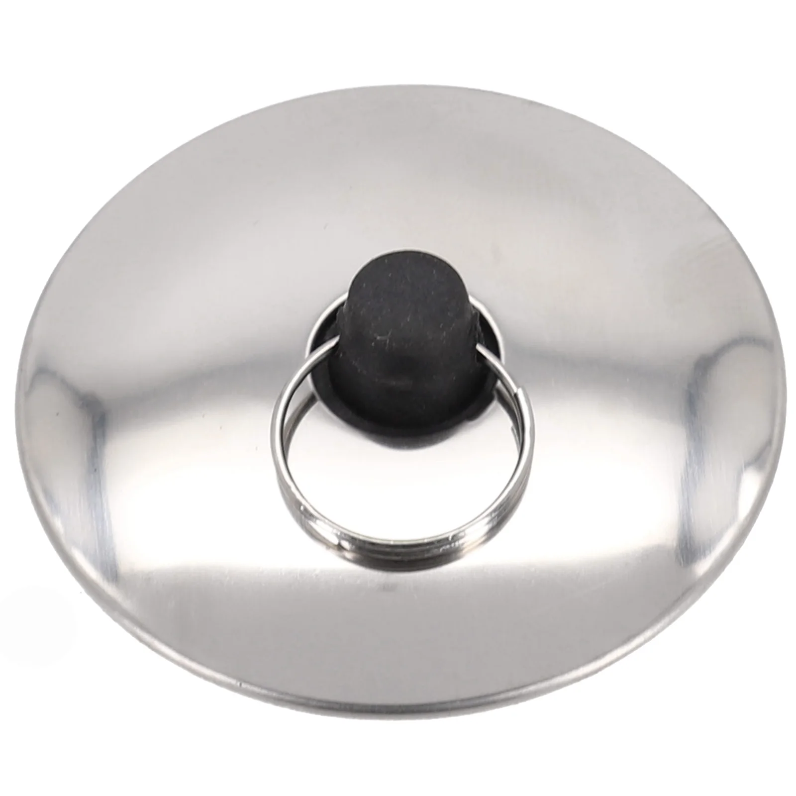 1x Rubber Sink Plug Drain Stopper Fit 40mm With Ring Sink Strainer Stopper Laundry Leakage-Proof Plug Black, Silver Tone Color