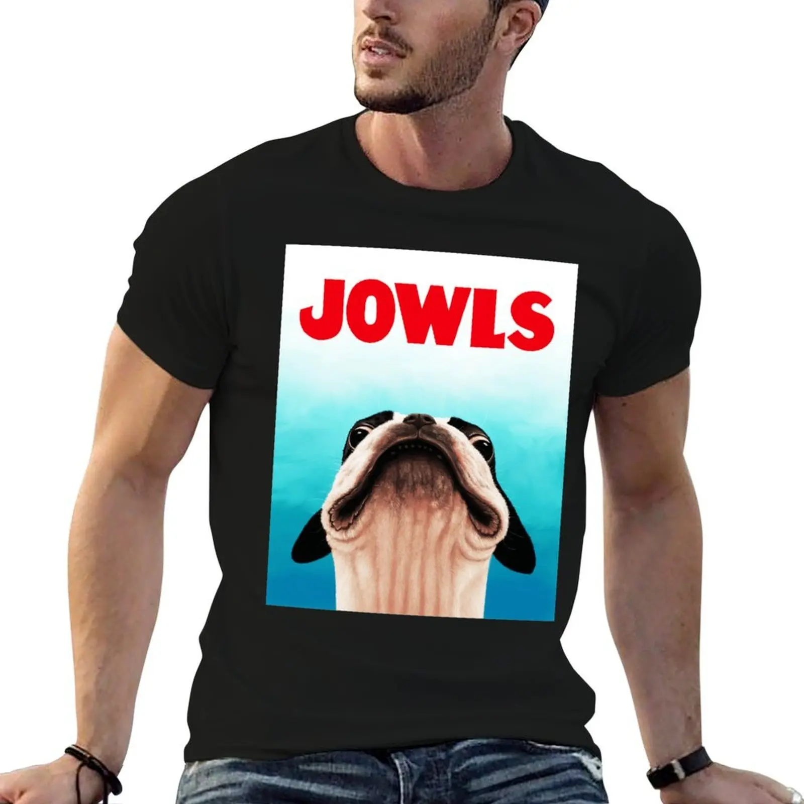 Jowls Boston Terrier poster Classic . T-Shirt new gifts and t-shirts Short sleeve tee Men's clothing