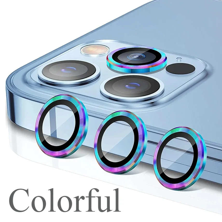 

Camera Lens Protection Glass for iPhone 16 15 14 13 12 11 Pro Max Lens Metal Ring Protector iPhone 12 13 Mini 15 Plus Film