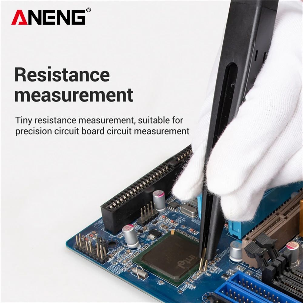 ANENG SMD Tweezer Capacitor Clip Multimeter Test Probe 600V 6A Pure Copper Wire Measure Resistor Capacitor Diode PCB Repair Tool