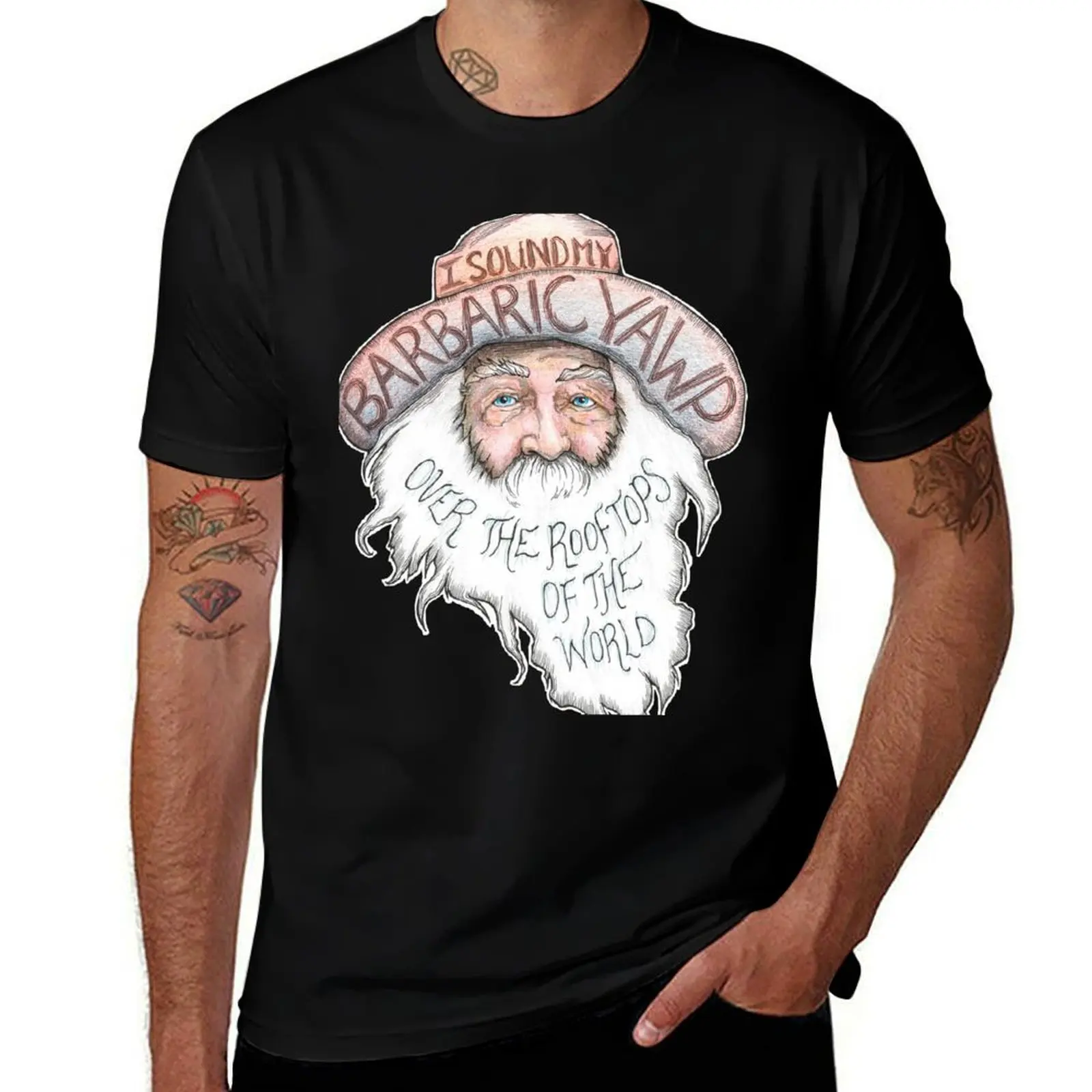 Walt Whitman - Yawp! T-Shirt Work Basic Short Sleeve Top T-Shirt