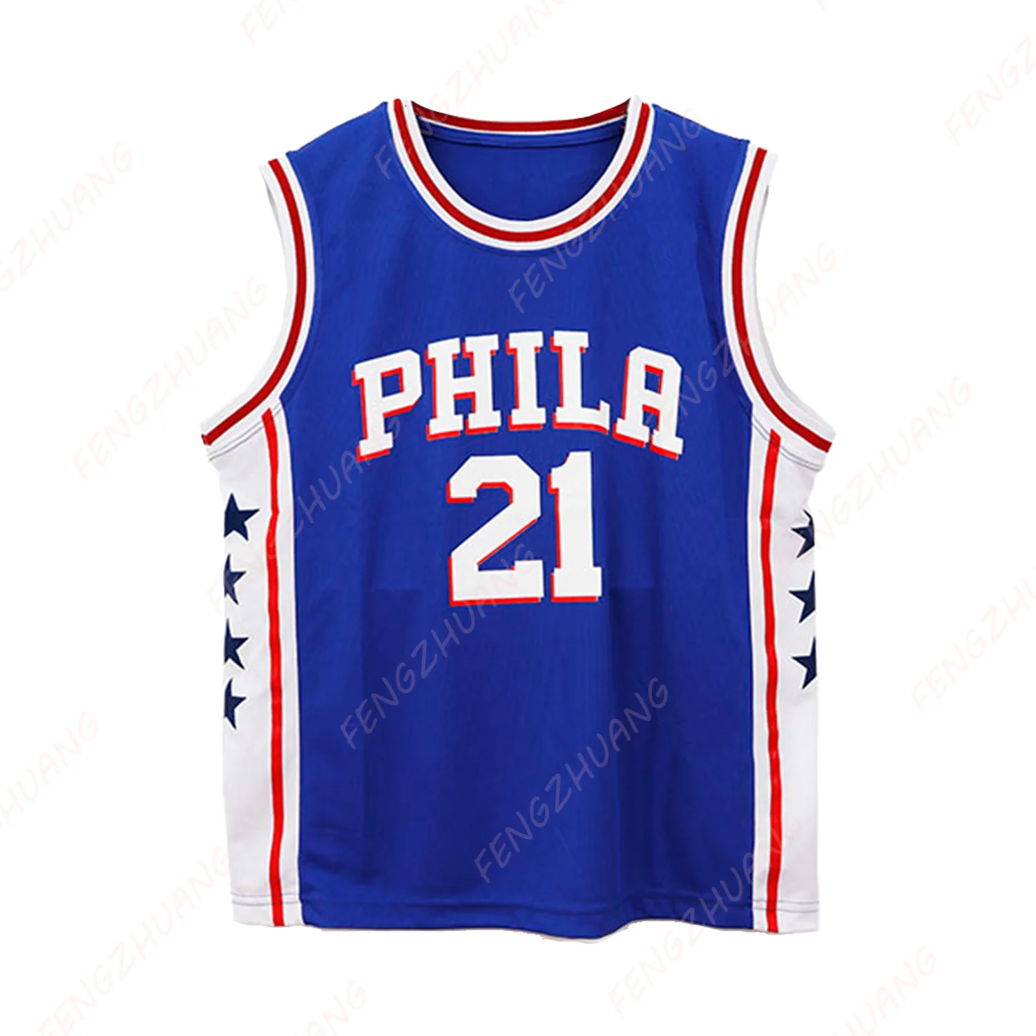 Philadelphia 76ers Jersey Number 21 Men's Sleeveless Tees Basketball Sports Vest Unisex Teenager&Kid Outdoors Training Jersey