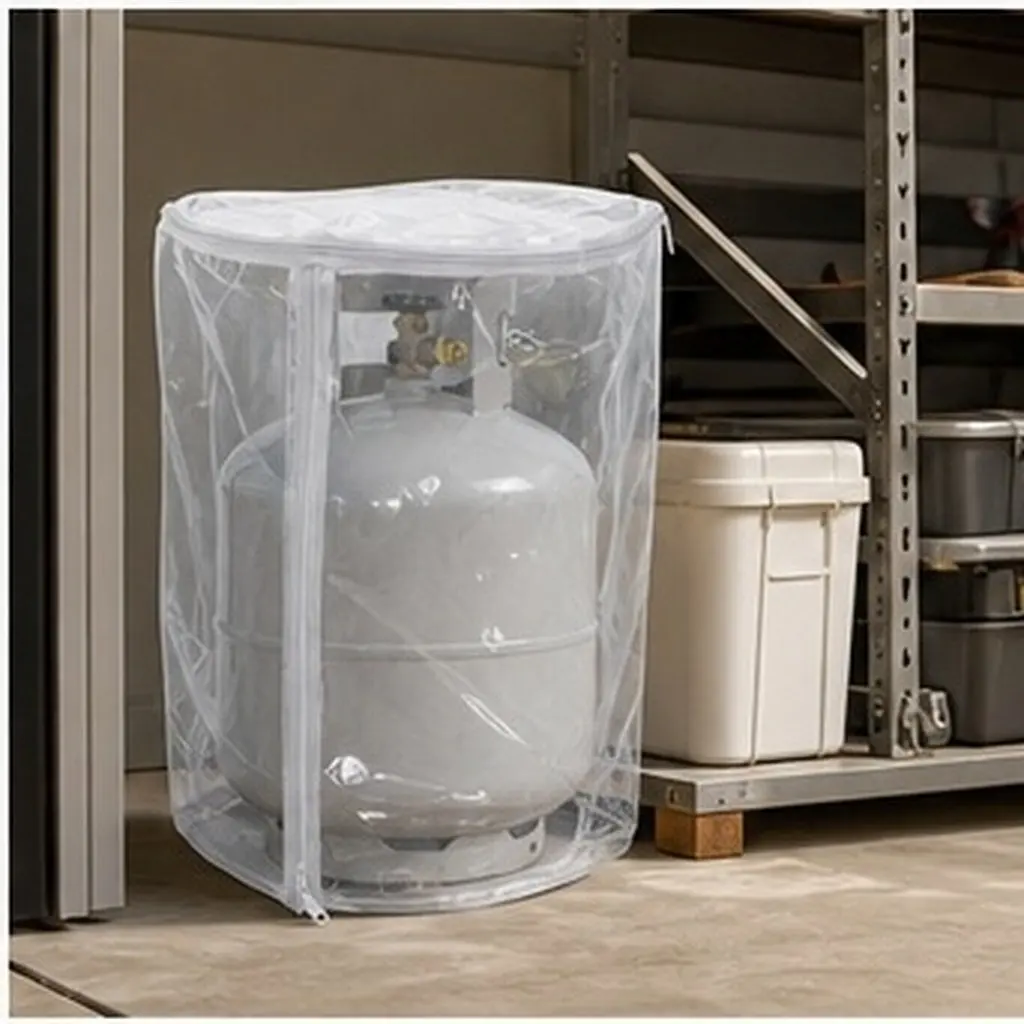 Clear Propane Tank Cover Zippered Waterproof Dustproof Uv Resistant Heavy Duty PVC Gas Cylinder Protector for 11Lb Outdoor Rv