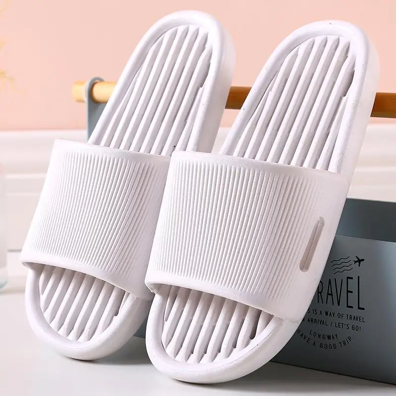 Men's Bathroom Bathing Drainage Hollow out Slippers Home Indoor Summer Anti-Slip Soft Bottom Couple Thick Bottom Summer Slippers