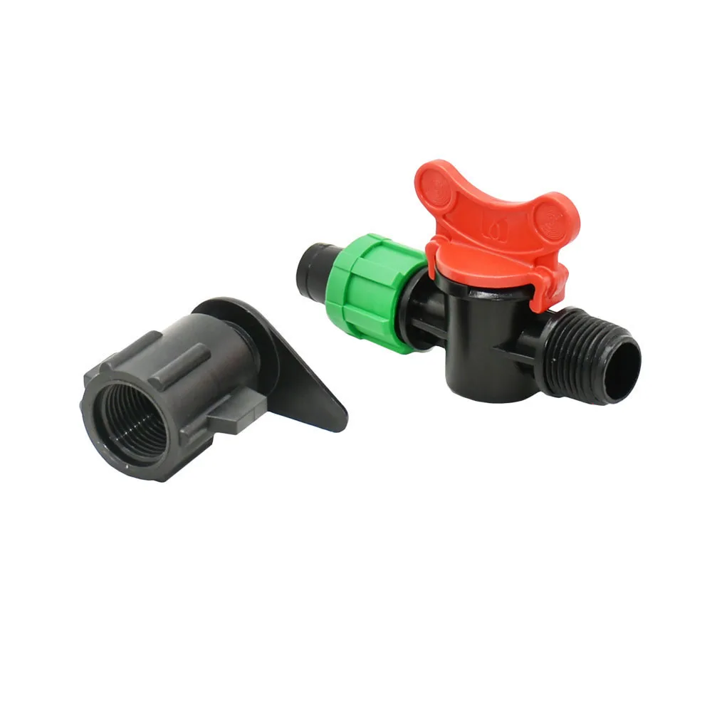 16mm Drip Tape Hose Connectors Tap Straight Tee Elbow End Plug Greenhouse Farm Garden Water Connector Drip Irrigation System