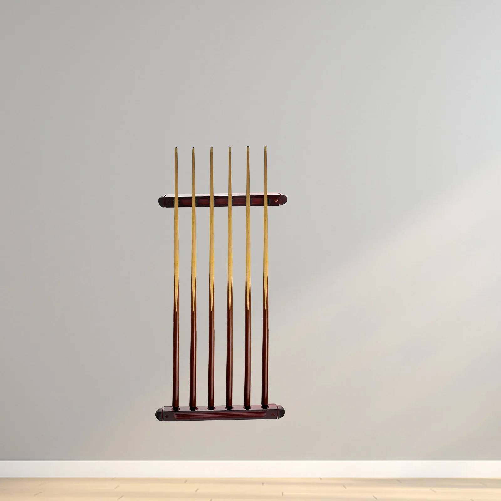 

1Set Elegant Billiard Pole Rack Solid Wood Finish Display Cue Stand for Collection Wall Mount Storage Decorative Pool Cue Rack