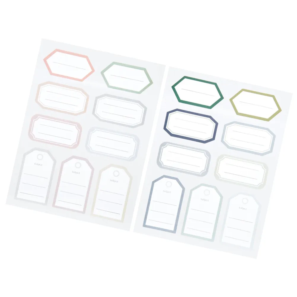 5Sheets Name Stickers Creative Waterproof Self Adhesive Label Paper for Party Price Tag Office Classroom Blank Stickers
