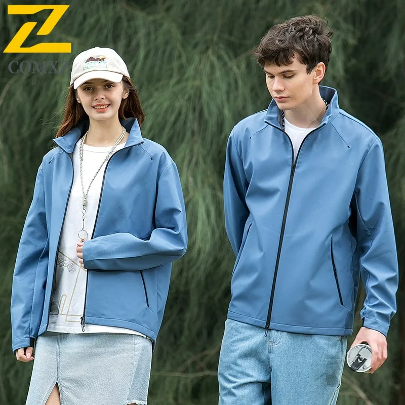 

COMXZ 2025 Men Long Sleeve Outdoor Windbreaker Versatile Handsome Solid Color Hooded Casual Coat Arrival Fashion Rider Jacket