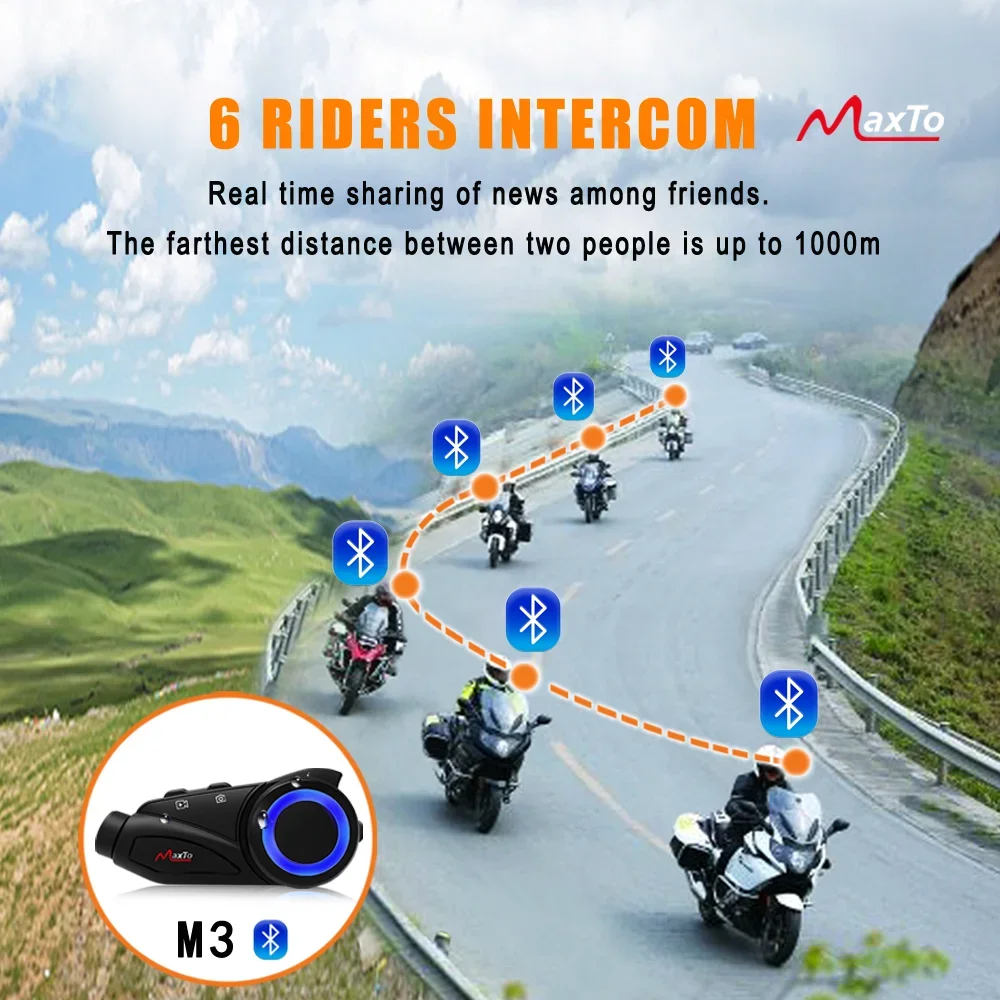 M3 Motorcycle Driving Recorder Helmet Wireless Bluetooth Intercom Headset Waterproof All-in-one HD Recorder