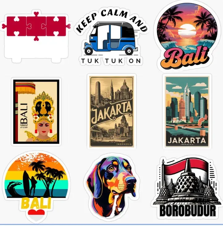 

Indonesia Bali Flag Creative Sticker for Decorate Car Bicycle Helmet Wall Fridge Customizable