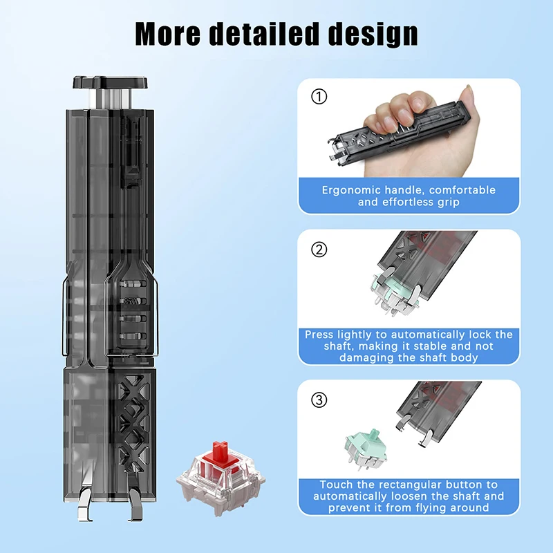 2 In 1 Switch Puller Keycap Puller Key Switch Keycap Puller For Mechanical Keyboard Gaming Keyboard Switches Cleaning Tool view 3