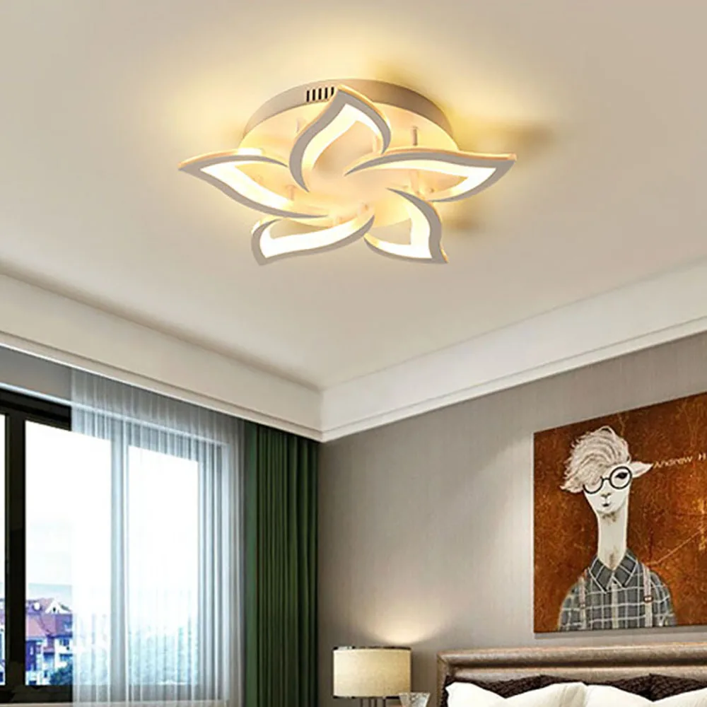 Modern LED Ceiling Light Creative Petal Shaped Black White For Bedroom Living Room Restaurant Hotel Home Decorative Lighting